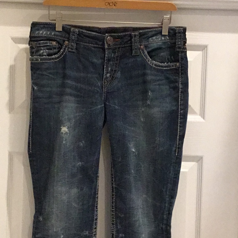 1921 Faded & Ripped Boot Cut Jeans - Picture 2 of 8